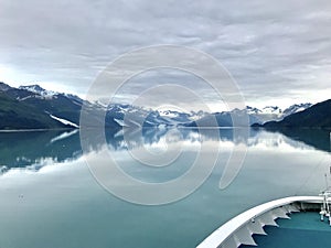 Cruise Ship View of Glaciers in College Fjord in Alaska