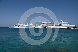 Cruise ships docked in port