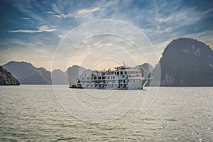 Cruise ships and islands in Halong Bay, Vietnam