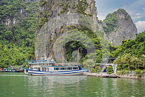 Cruise ships and islands in Halong Bay, Vietnam