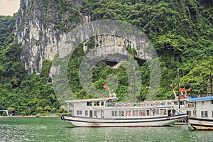 Cruise ships and islands in Halong Bay, Vietnam