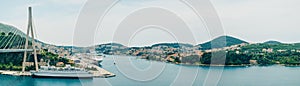 Cruise ships near the bridge in Dubrovnik