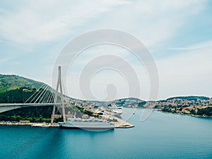 Cruise ships near the bridge in Dubrovnik