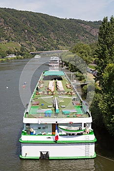 Cruise ships near Cochem at the river Moselle