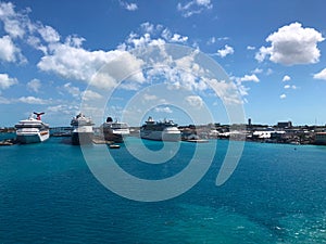 Cruise ships in port caribbean nassau