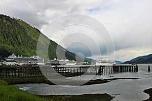 Cruise ships in port of Juneau, Alaska