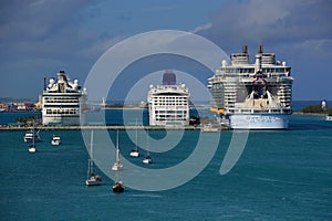 Cruise Ships in Port of Nassau, Bahamas