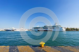 Cruise-ships at the port of Piraeus