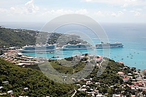 Cruise Ships in St. Thomas, Caribbean