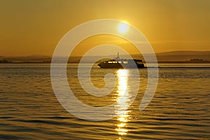 Cruise at sunrise on ther Moray Firth