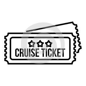 Cruise ticket icon, outline style