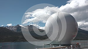 Cruise to Patagonia. Landscape on Glacier Avenue, Cruise Ship Explorers of Patagonia, Chilean Fjords. Patagonia, Strait