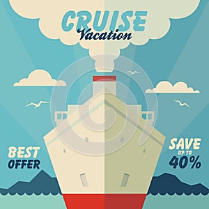 Cruise vacation and travel illustration