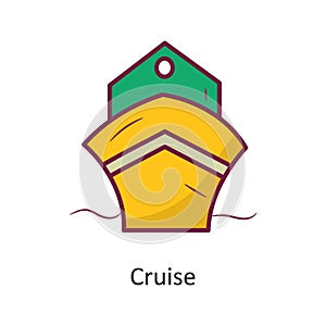 Cruise vector Fill outline Icon Design illustration. Holiday Symbol on White background EPS 10 File