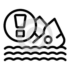 Cruise wreck icon outline vector. Marine insurance