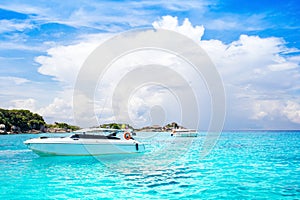 Cruise yachts and boats near the Similan Islands