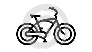 cruiser bike line icon animation