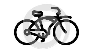 cruiser bike line icon animation