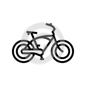 cruiser bike line icon vector illustration