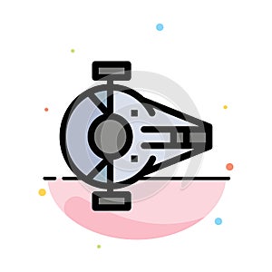 Cruiser, Fighter, Interceptor, Ship, Spacecraft Abstract Flat Color Icon Template
