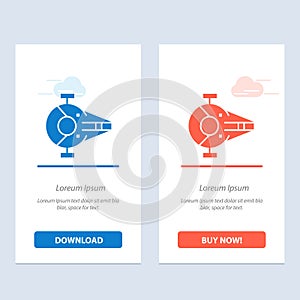 Cruiser, Fighter, Interceptor, Ship, Spacecraft  Blue and Red Download and Buy Now web Widget Card Template