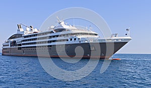 Cruiser in the Ionian sea in Greece