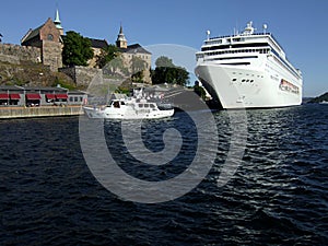 Cruiser in Oslo harbor