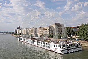Cruiser ship on Danube river Budapest