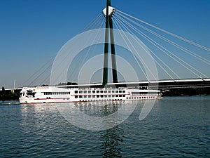 Cruiser under bridge photo