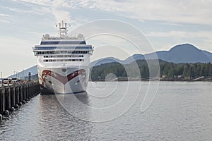 Cruiseship docked in Alaska photo