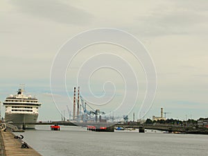 Cruiseship in Dublin port