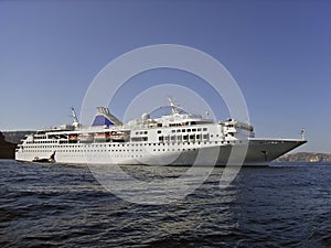 Cruiseship at the greek islands photo