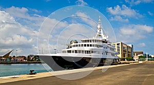 A cruiseship in the harbor in Las Palmas photo