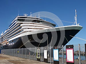 Cruiseship Oosterdam in the harbor of Auckland New Zealand