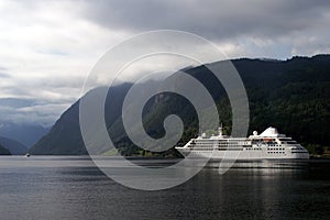 Cruiseship at Ulvik fjord