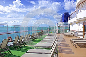Cruiseship upper deck, Caribbean