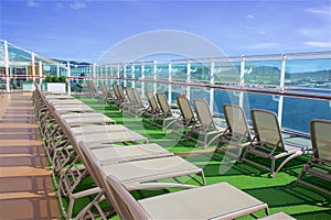 Cruiseship upper deck, Caribbean