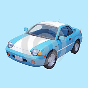 Cruisin\' in Blue: Cartoon Sedan Adventure photo
