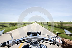 Cruising on motorcycle photo