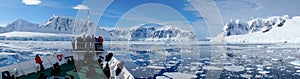 Cruising through the Neumayer channel full of Icebergs in Antarctica.