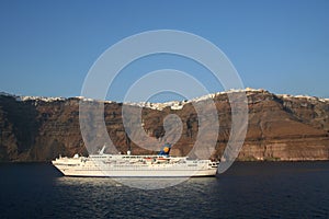 Cruising Santorini.