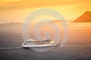 Cruising ship sunset