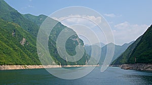 Cruising through Wu Gorge at Yangtze River in Chongqing, China