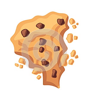 Crumbled bitten cookie baked dessert