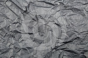 Crumbled black empty, clean paper texture