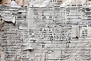 crumbled paper with hidden ascii messages an abstract grunge bac photo