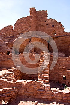 Crumbling ancient stone structure, Wupatki Pueblo