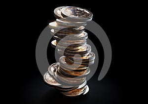 Crumbling Bitcoin Coin Stack
