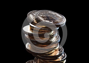 Crumbling Bitcoin Coin Stack