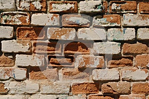 Crumbling brick wall